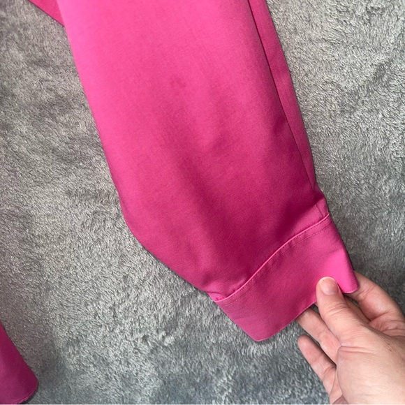 Foxcroft Pink Wrinkle Free Cotton Blend Button Down Top Size 6 - Picture 7 of 10